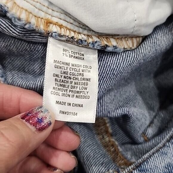 Wonderly Distressed Hi-rise Jeans Denim Stretch cropped straight 30" waist 12 - Picture 6 of 6